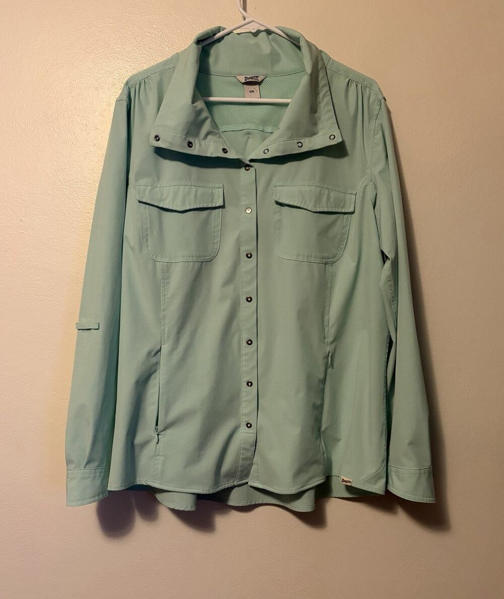 Duluth Trading Sol Survivor Sun Protection Shirt Jacket Women's XXL Mint Green